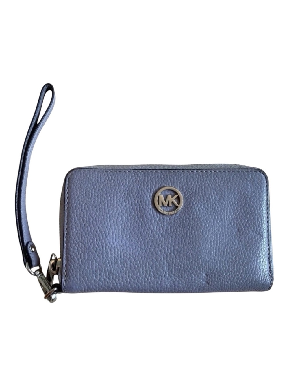 Michael Kors Wallet clutch wristlet silver grey NWOT zip around for credit card
